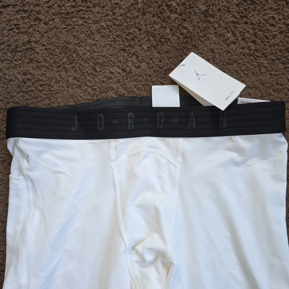 Jordan Dri-FIT Compression Tights Men's 2XL White 3/4 Length Tight Fit NWT DX313